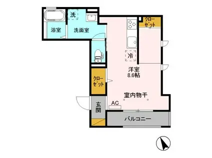 GRANDE STUDIO NICOLA(ワンルーム/3階)の間取り写真