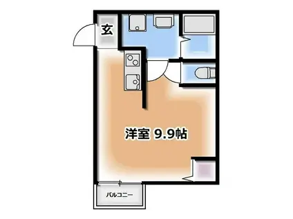 LUCESTA松戸新田(ワンルーム/2階)の間取り写真