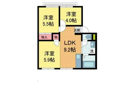 CREA小林(3LDK/1階)の間取り写真