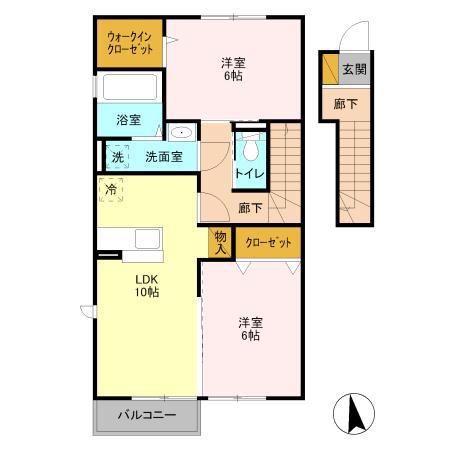 CEREJEIRAA(2LDK/2階)の間取り写真