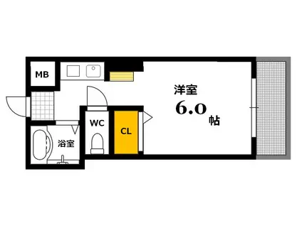 ベルミヤジ(ワンルーム/7階)の間取り写真