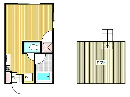 VIP21(1K/2階)の間取り写真