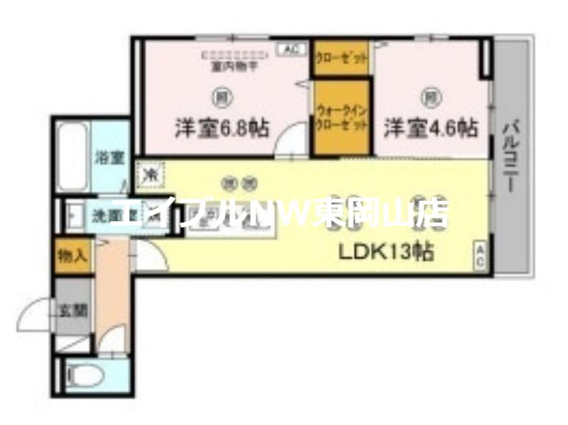 フェリックス(2LDK/3階)の間取り写真