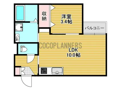 ヴェール出水(1LDK/1階)の間取り写真
