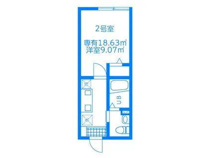 モンステラひばり(1K/3階)の間取り写真