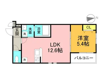 フジパレスさくら(1LDK/1階)の間取り写真