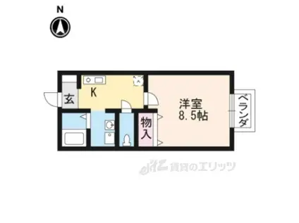 メゾンリヴェール(1K/2階)の間取り写真