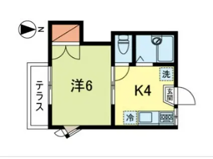 ハイム319(1K/1階)の間取り写真
