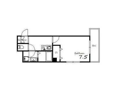 LIVE DESIGN スクエア(1K/4階)の間取り写真