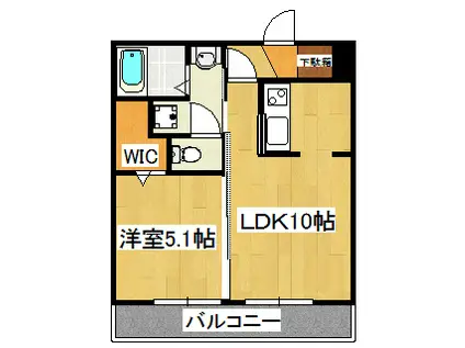 エクシードKS(1LDK/2階)の間取り写真