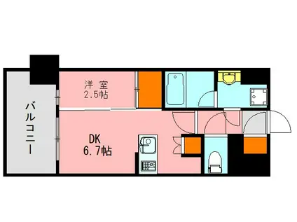 LANDIC N313(1DK/12階)の間取り写真
