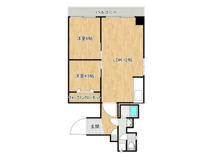 ニッショウビル(2LDK/2階)の間取り写真