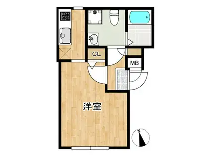 MODULOR中井(1K/2階)の間取り写真