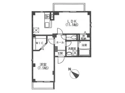 クレアフォート(1LDK/2階)の間取り写真