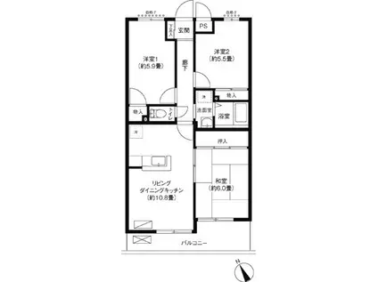 ソレイユモトニ(3LDK/1階)の間取り写真