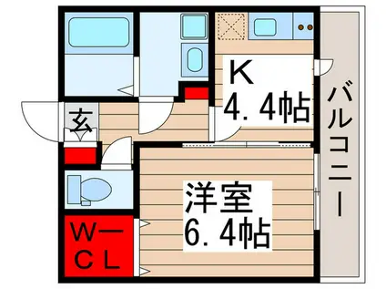 ハ-ベストヒルズ高柳(1K/2階)の間取り写真