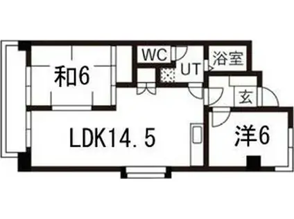 第2栄和マンション(2LDK/1階)の間取り写真