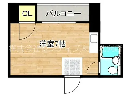 ロイヤル丸文(ワンルーム/4階)の間取り写真