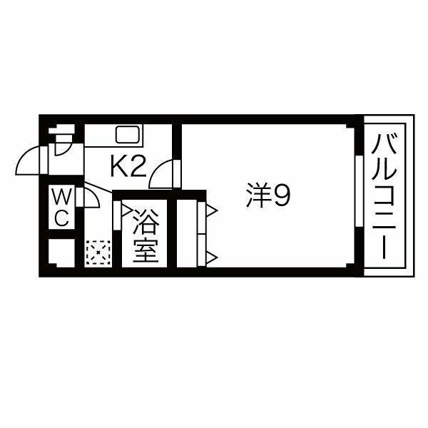 プチメゾン稲生II(1K/1階)の間取り写真