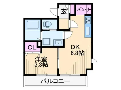 カーサフルヤ(1DK/1階)の間取り写真