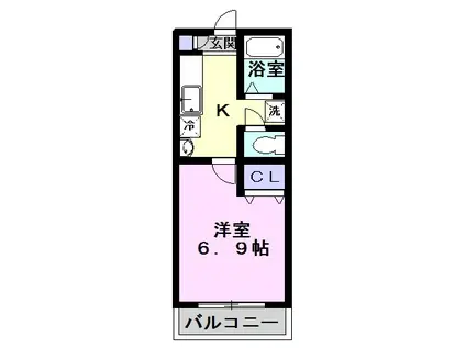 コンフォートTAKEMURA(1K/2階)の間取り写真