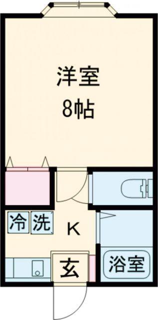 エミグラント(1K/2階)の間取り写真