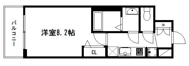 プレサンス THE KYOTO 東福寺 ウエスト(1K/4階)の間取り写真