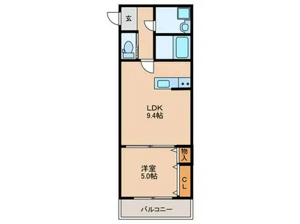 アトランティス入間(1LDK/1階)の間取り写真