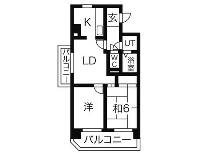 橘AKビル(2LDK/7階)の間取り写真