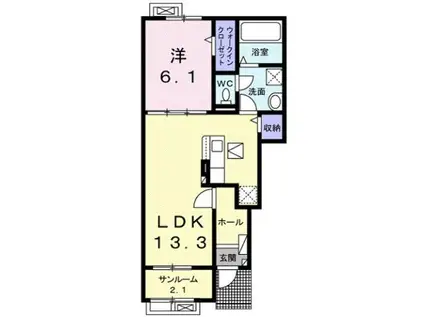 カインドハウスIII・IV(1LDK/1階)の間取り写真