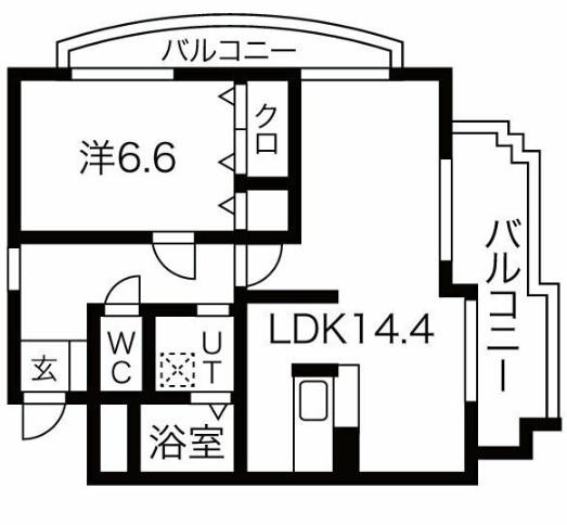 アウローラ(1LDK/3階)の間取り写真