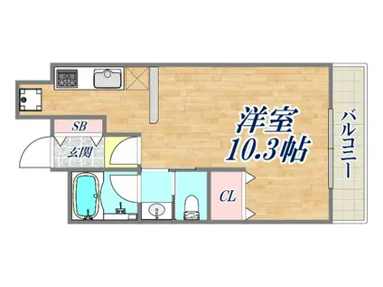 アーバネックス神戸駅前(ワンルーム/10階)の間取り写真