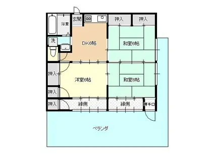 松本アパート(3DK/2階)の間取り写真