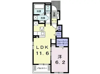 グランツI(1LDK/1階)の間取り写真