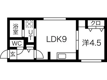 ASTER HOROHIRA(1LDK/2階)の間取り写真