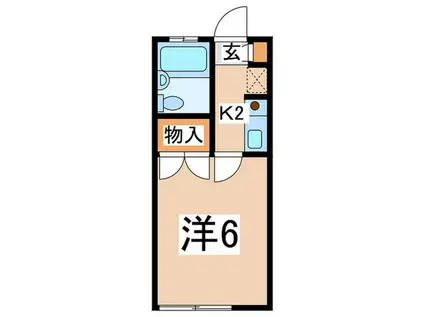 ドリームハイツ三ツ沢I(1K/2階)の間取り写真