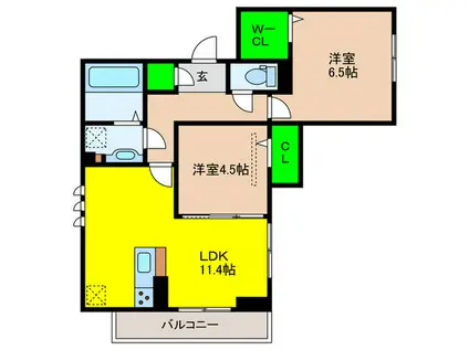 GENTIANA DSCABRA(2LDK/3階)の間取り写真