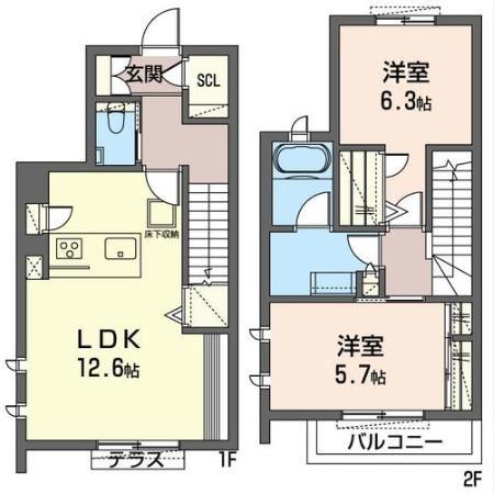 ワイズガーデン吉祥寺(2SLDK/1階)の間取り写真