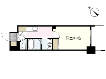 セントポーリア平野町(1K/3階)の間取り写真