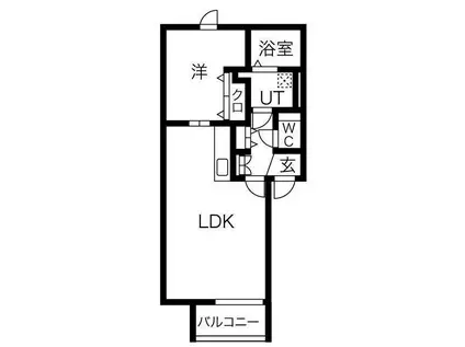 デリス・メゾン輪西II(1LDK/2階)の間取り写真