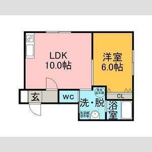 グランドソレイユ(1LDK/1階)の間取り写真