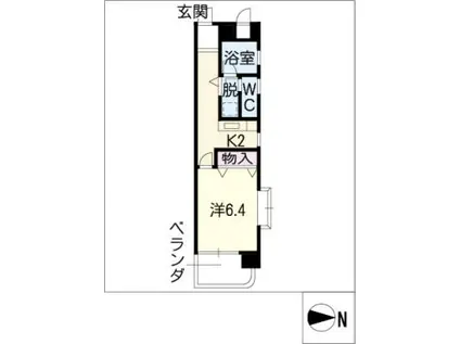 エアフォルク壱番館(1K/4階)の間取り写真