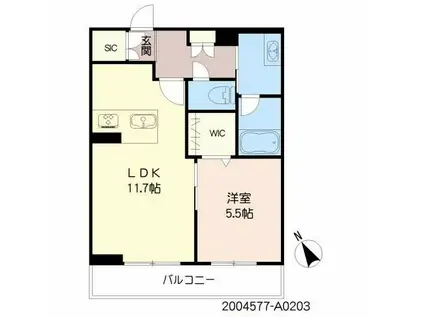 シャーメゾンピースベル(1LDK/2階)の間取り写真