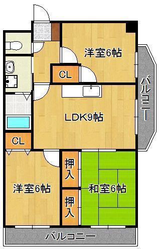 エクセル青葉台II(3LDK/3階)の間取り写真