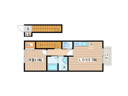 FJ小田原(1LDK/2階)の間取り写真