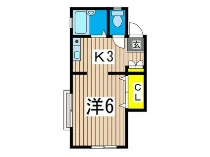 シャルマンA(1K/1階)の間取り写真