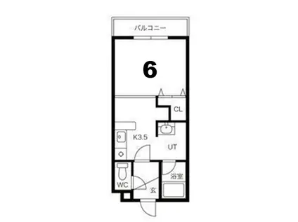 パークコート恵み野(1K/4階)の間取り写真