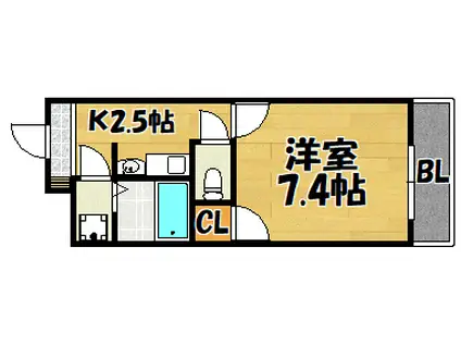平井ハイツ3番館(1K/2階)の間取り写真