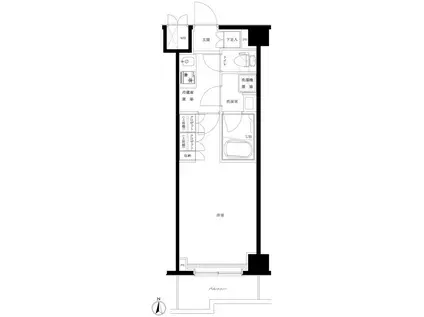 ルーブル川崎中丸子参番館(1K/6階)の間取り写真