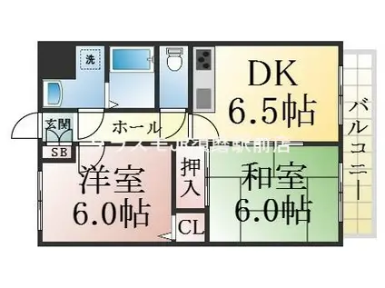 メゾンドルミエール妙法寺(2DK/2階)の間取り写真